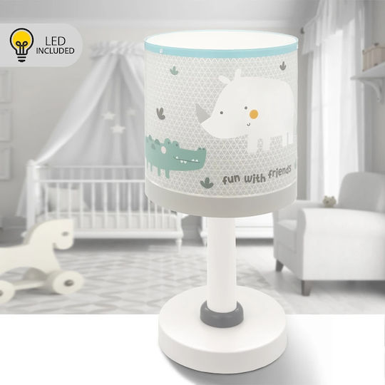 Ango Lampă LED pentru copii de birou Rhino And Croco Gri 13.5x13.5cm