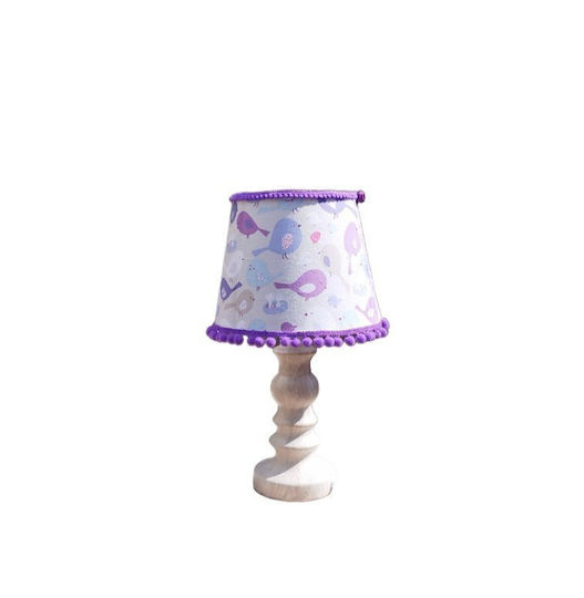 Kids Side Table Lamp Birds Grey 20x15x10cm