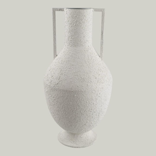 Dekorative Metallische Vase Weiß 21x21xH41cm
