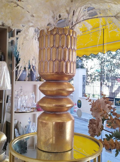 Dekorative Metallische Goldene Vase 30xH70cm