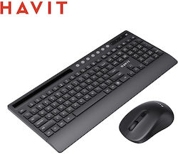 Havit KB242GCM Set Fără Fir Tastatură și Mouse Engleză US Negru Havit KB242GCM Set Fără Fir Tastatură și Mouse Engleză US Negru