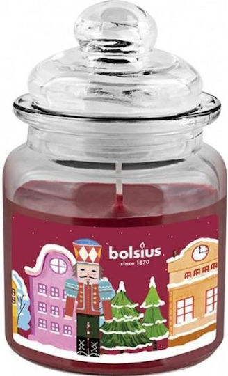 Bolsius Χριστουγεννιάτικο Γυάλινο Κερί Μπεζ 12.9x7.9εκ.