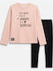 Kids Set with Leggings Winter 2 Pieces Pale Pink