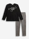 Kinderbekleidungssets mit Leggings Winter 2Stücke Schwarz