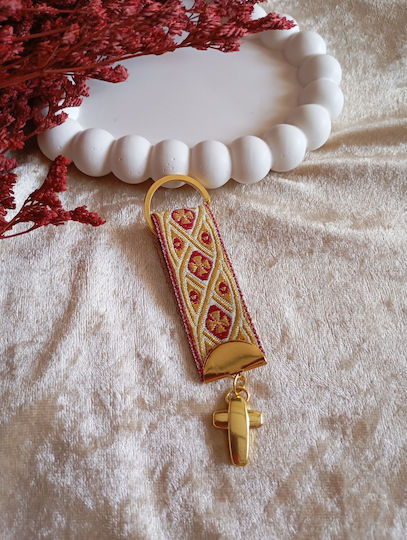 By Anastasia's Art Creations Μαρτυρικό Βάπτισης Μπρελόκ Μεταλλικό Κόκκινο 30τμχ