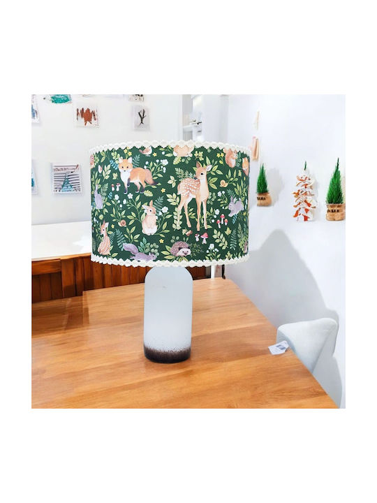 Animals Forest Tischlampen für E27 Fassung mit Grünem Hut und Basis