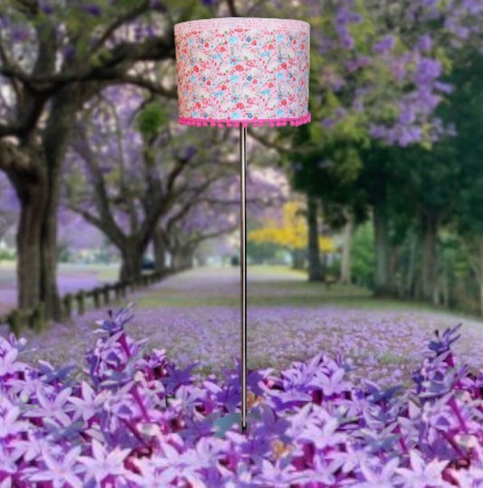 Flowers În Lampadar De Podea Cu Bază De Bec Pentru Bec E27 Roz