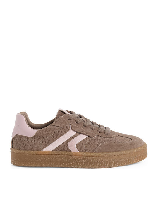 Tamaris Damen Sneakers Braun / Rose