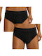 Herren Slip Schwarz mit Mustern 2Pack