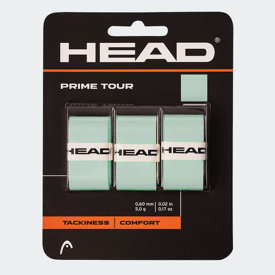 Head Prime Tour Tennis Overgrips X 3 Celeste