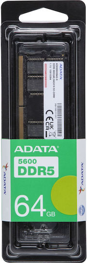 Adata DDR5 with Module 1x64GB and Speed 5600 for Laptop