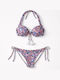 Set Bikini Push Up Brazil Ocean Print