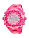 Casio Digital Analog Womens Battery Watch With Pink Rubber Strap