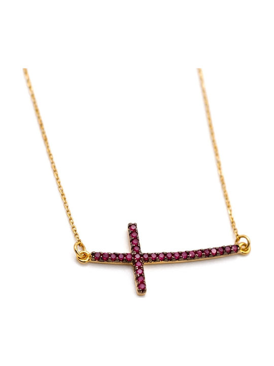 Gatsa Women's Gold Cross 9K with Chain