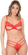 Daring Intimates Mix & Match Lace String Straps Red M L