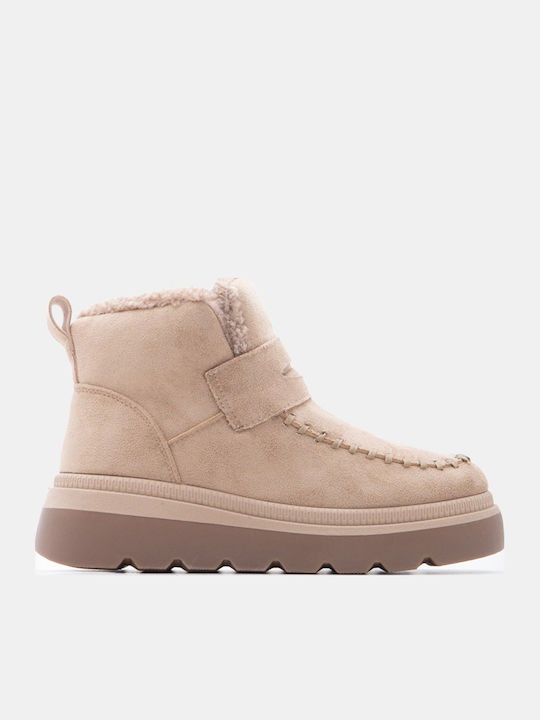 Luigi Damen Stiefeletten mit Pelz Beiges