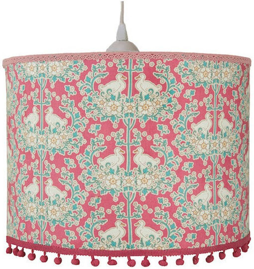 Dutch Duck Einfaches Licht Kinderzimmer-Deckenleuchte aus Stoff mit E27-Fassung in Rosa 35x20cm
