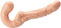Baile Emma Texturat Dublu Penetrare Curele cu dildo Flesh Baile Emma Texturat Dublu Penetrare Curele cu dildo Flesh