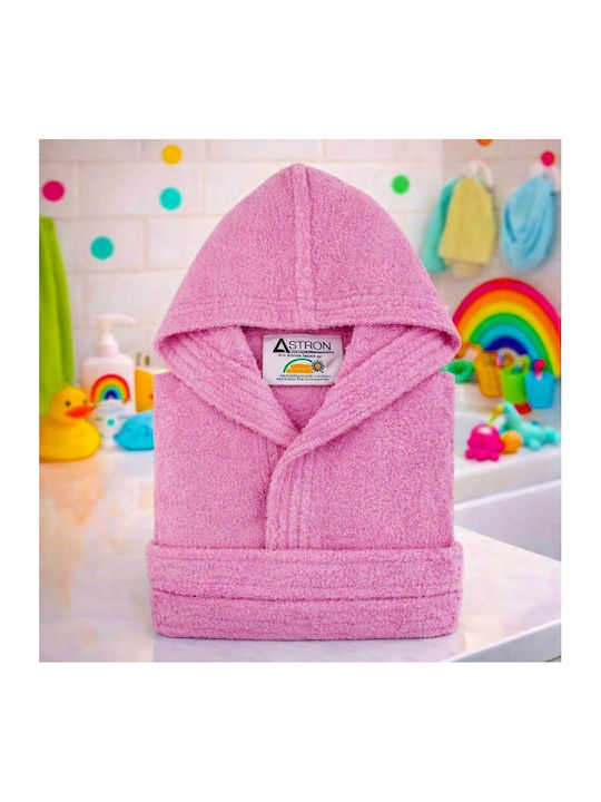 Astron Italy Kids Bathrobe Pink Hooded