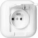 Abex White Fan Single Socket Grounding Splash-proof Pt-16fh