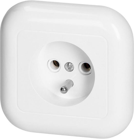 Abex Fan White Single Socket Grounding Pt-16f