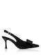 Spitze Zehe Pumps mit Mittlerem Absatz Schwarz