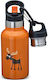 Carl Oscar Stainless Steel Kids Water Bottle Thermos Non Spill Orange 350ml