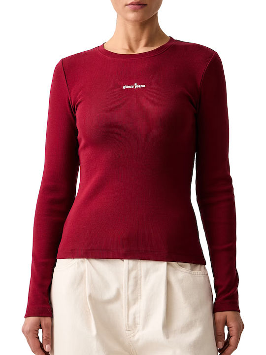 Guess Guess Damen Langärmeliges Top Farbe Rot B...