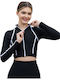 Women's Sports Long Sleeve Black Blouse
