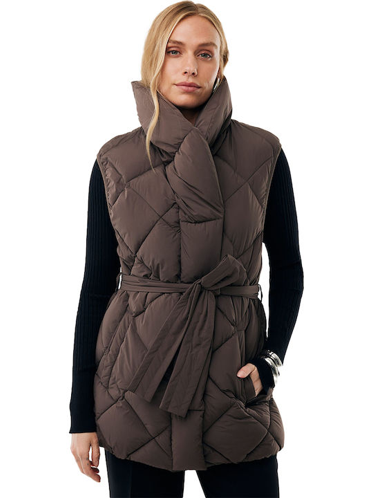 Mexx Women's Sleeveless Winter Jacket Dk.brown