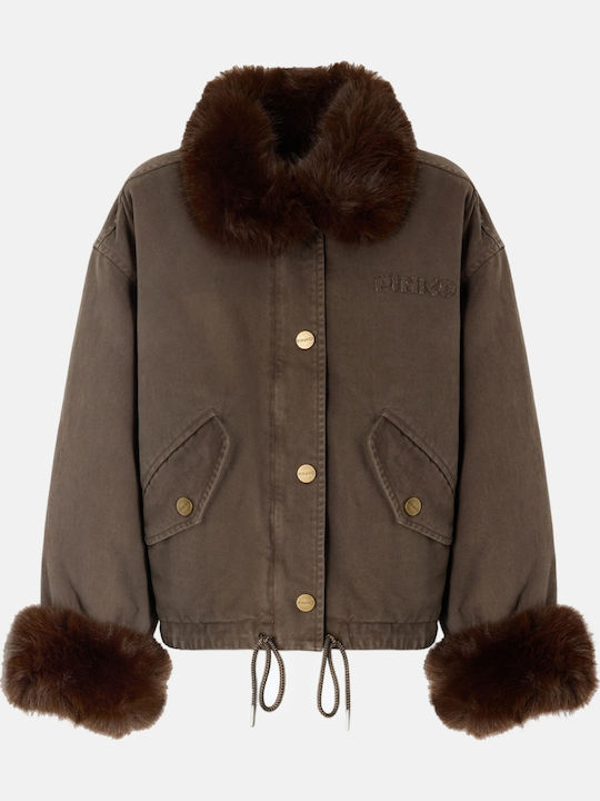 Pinko Caban Damen Bomber Jacke Braun