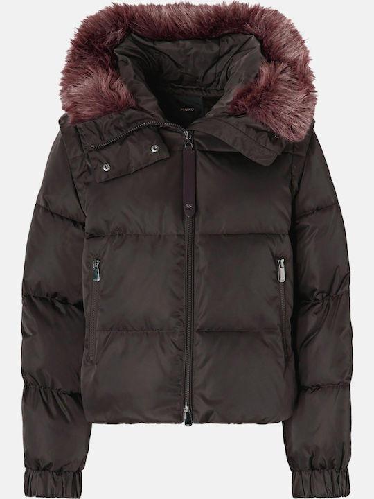 Pinko Αμάνικο Μπουφάν Puffer Brown