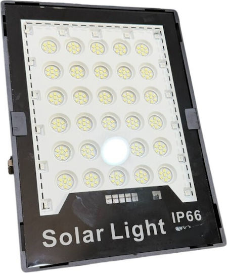 Στεγανός Ηλιακός Προβολέας LED 100W Ψυχρό Λευκό 6500K με Τηλεχειριστήριο IP66