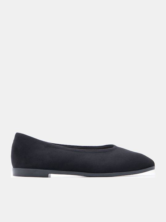 Women's Pointed Toe Ballerina Shoes In Black Colour