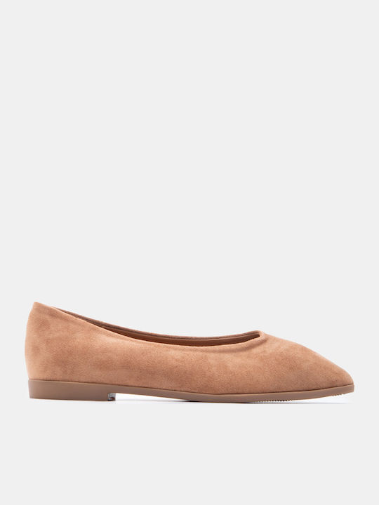 Luigi Women's Pointed Toe Ballerina Shoes In Be...
