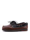 Leather Men's Boat Shoes in Tabac Brown Color