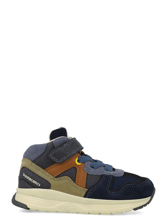 Παιδικά Sneakers High Ανατομικά με Σκρατς Μπλε