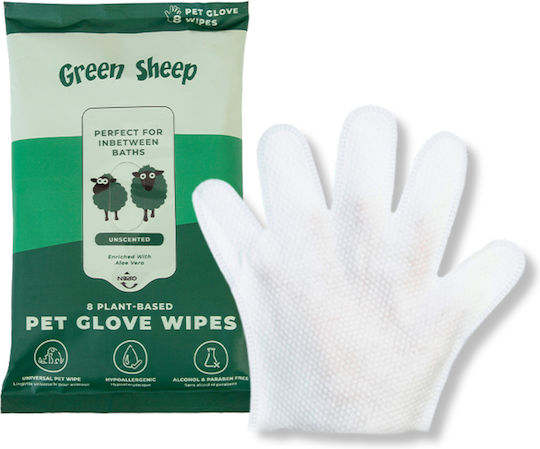 Green Sheep 8 Glove Wipes 100% Bamboo Fibre Unscented