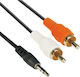 VCom Cablu Audio 3,5 mm Male - 2x RCA De Sex Masculin Negru 10m CV212-10m