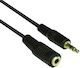 VCom Καλώδιο Ήχου 3.5mm male - 3.5mm female Μαύρο 3m CV202-3m