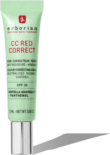 Erborian CC Light 24ωρη Ενυδατική Κρέμα Προσώπου Ημέρας με SPF30 κατά της Ερυθρότητας με Πανθενόλη & Centella Asiatica 15ml