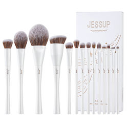 Jessup Beauty Професионален Комплект с Четки за Грим за Фондация от Синтетичен Косъм 14 Бройки