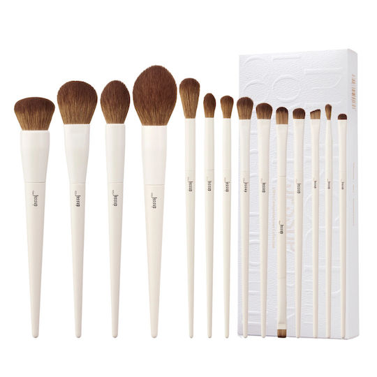 Jessup Beauty Επαγγελματικό Σετ με Πινέλα Μακιγιάζ για Foundation από Φυσική Τρίχα 14τμχ