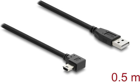 DeLock USB 2.0 Cable USB-A male - mini USB-B male Μαύρο 0.5m 81650