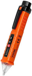 Tester de tensiune fără contact inductiv Lanternă LED 12-1000 V AC Semnalizare optică și acustică CAT III Portocaliu Tester de tensiune fără contact inductiv Lanternă LED 12-1000 V AC Semnalizare optică și acustică CAT III Portocaliu
