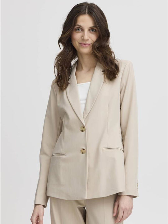 Fransa Fransa Damen Tailliertes Beiges Blazer