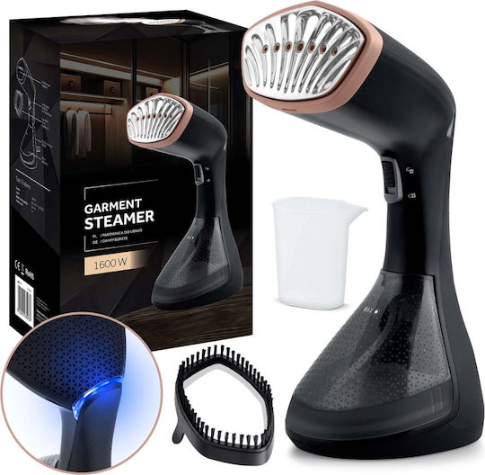 Aparat de calcat vertical de mână 1600W cu rezervor de 230ml Negru