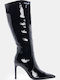 Suede Women's Boots with High Heel Black