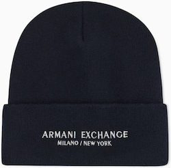 Armani Exchange Beanie Unisex Knitted Beanie in Blue Color