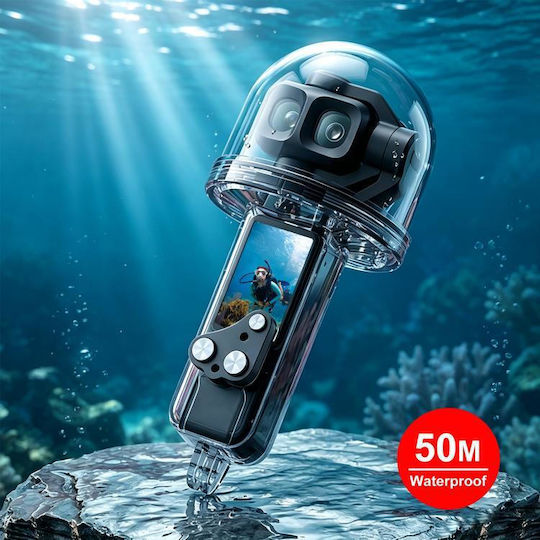 Dji Osmo Pocket 4p Puluz 50m Υποβρύχια Αδιάβροχη Θήκη Κατάδυση Διαφανής